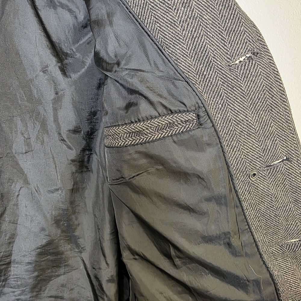 H&M Gray Wool Button Jacket - Military Preppy Peacoat - Men's 40R - Picture 10 of 17